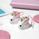 Children's Earrings “Chosen” bunnies, white-pink color in gold