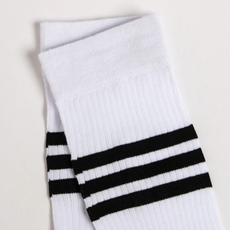 Socks "stripes", white color, size 23-25 ​​(37-40)-2