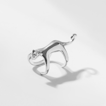 Earring "Kaff" cat, silver color-2
