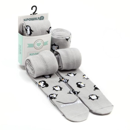 Pantyhose crumb I "penguins", gray, height 62-68 cm