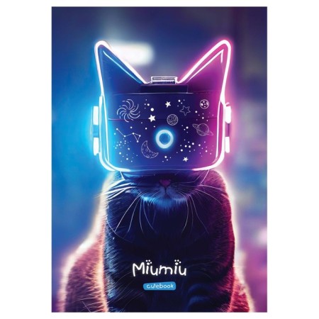 Notebook A5, 40 sheets in a cage, meshu miumiu, cover coated cardboard, matte lamination, foil embossing, euro-4
