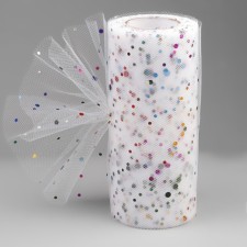 Fatin with multi -colored sparkles, 15 cm, 11 ± 1 g/sq.m, 23 ± 1 m, white color No. 1