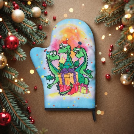 Mitten-Open "Dragon with gifts" 20x28 cm, 35% HL, 65% PE, Vatin 250 g/m2-1