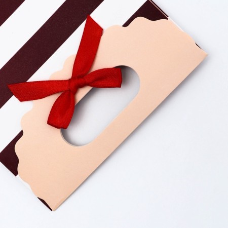 Gift box-package, packaging with a cut handle, "stripes", 12 x 6 x 16 cm-3