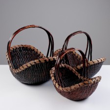 Set of baskets, 3pcs, 58x32x19x13x36cm, 50x26x17x11x30cm, 42x20x15x9x24cm, vine