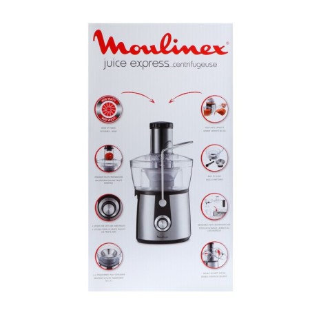 Moulinex Ju550D10 juicer, centrifugal, 800 watts, 2/0.8 l, black-silvery-6