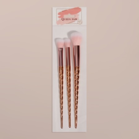 A set of makeup brushes "Gloss", 3 objects, golden color-6