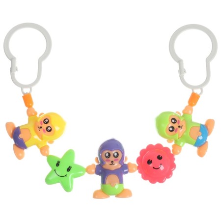Stretching to a stroller/crib "monkeys", 3 toys, color mix, crush me-6