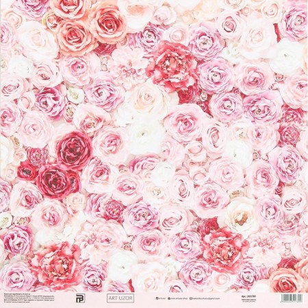 Scrapbooking paper "Object of roses", 30.5 x 30.5 cm, 190 g/m²-3