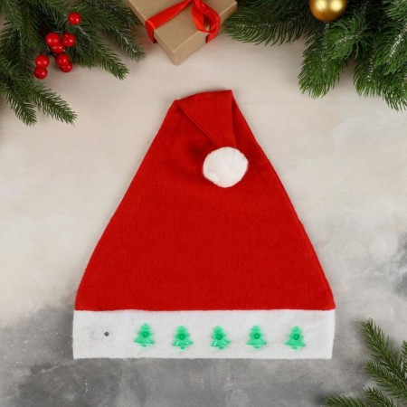 New Year's cap "Christmas tree" light, red