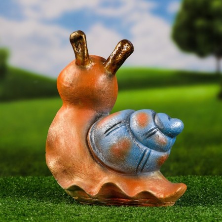 Garden figure "Snail" Orange, 27x15x27cm-2