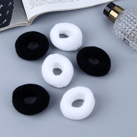 Hair elastic band "Mahrushka" (set 12 pcs) maxi, 4 cm, mix-1