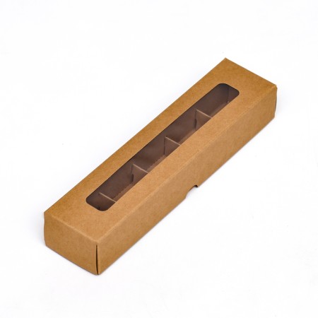 Folding box for 5 sweets, craft, 5 x 22 x 3.5 cm. Set 5 pcs.-2