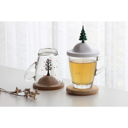Winter lid cup, 250 ml, white with green