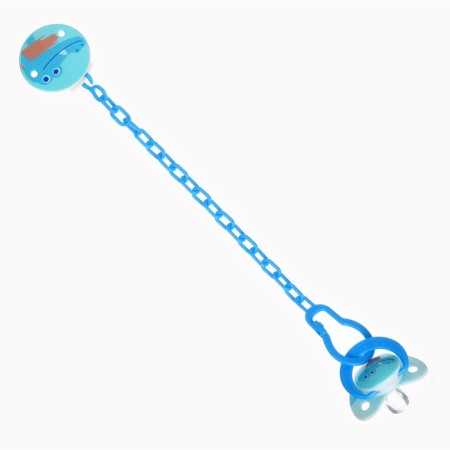 Set: nipple - a dummy with a crocodile holder, classic, +6 months, blue color-13
