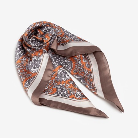 Women's scarf minku rr 70*70 cm, brown color