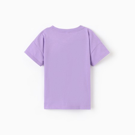 Baby T -shirt with a lowered shoulder, lilac color, height 134 cm-3