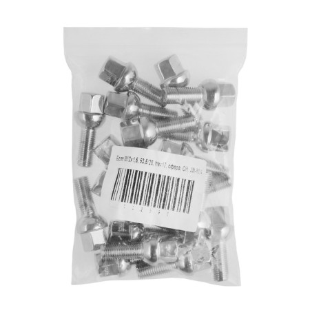 Bolt 12 x 1.5 mm, length 53.5/28, turnkey, sphere, set 20 pcs Ch, JN-804-2