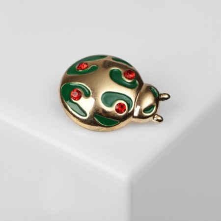 Brooch "God's cow", the color is red-green in dark gold