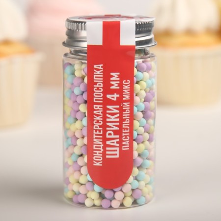 Confectionery Sprinking "Balls, pastel Mix", 4 mm, 50 g-1