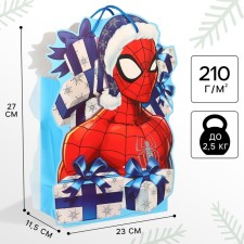 New Year. Gift package, 23x27x11.5 cm, packaging, spider-man