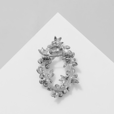 Brooch "Flower Wreath" of a cornflower, blue color in silver-1