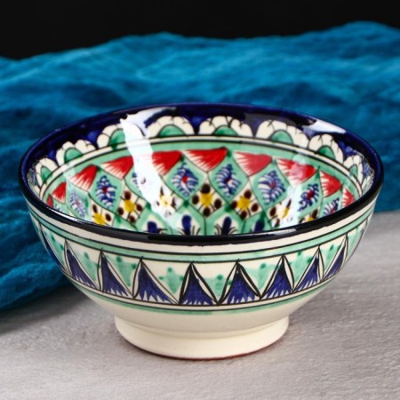 Rishtan ceramics "flowers" 15 cm, small, blue-2
