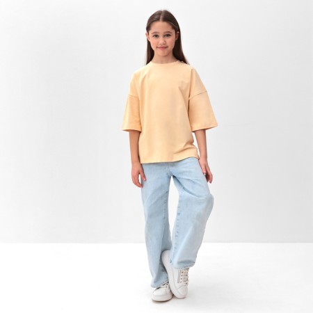 T-shirt Children's Minaku: Basic Line Kids color light-beige, height 110 cm-4