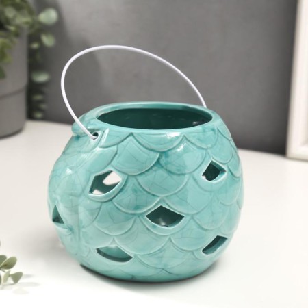 Ceramics candlestick for 1 candle "Eagle Puzatik" 12x14x12 cm, mix-3