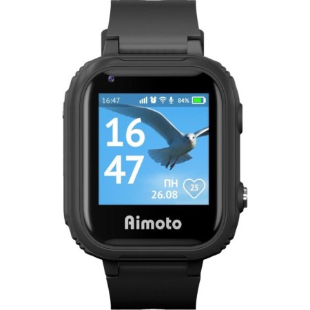 Children's smart hours Aimoto Pro 4G, 1.4 ", GPS, SIM, camera, calls, geozons, IP67, SOS, black-1