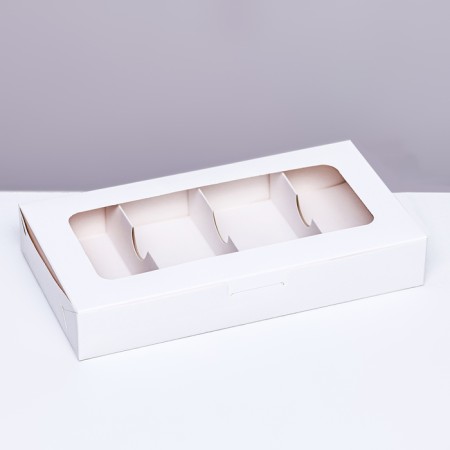 Box for Makarun, with a lodge, white 25 x 13 x 4 cm