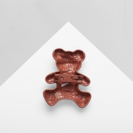 Brooch "Bear" zebra, color brown-white-1