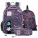 Frame backpack 37 x 28 x 12 cm, Across 194, filling: bag, pencil case, violet ACR22-194-9