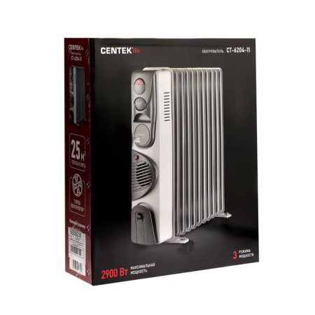 CENTEK CT-6204-11 heater, oil, 2900W, 11 sections, 25m², turbo-span, 3 regiments-6