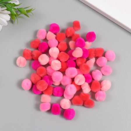 Decor for creativity "Pomponchiki. Pink sunset" d = 1.3 cm set 70 pcs