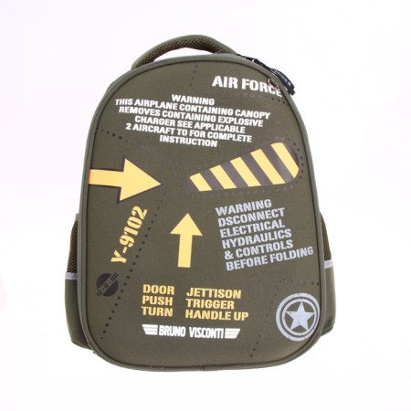 Frame backpack 38 x 30 x 20 cm, + pencil case, Bruno visconti "attention"-2