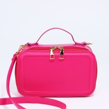 Bag Cross-Bodi with a zipper, pink color