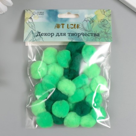 Decor for creativity "Pomponchiki. Green Forest" d = 2.5 cm set 30 pcs-2