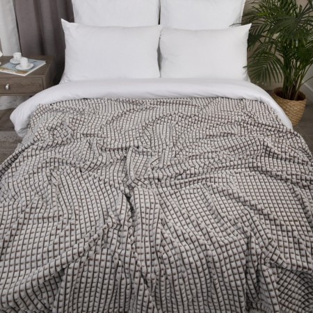 Plaid was valid "cubes", size 240x260 cm, chocolate color-1