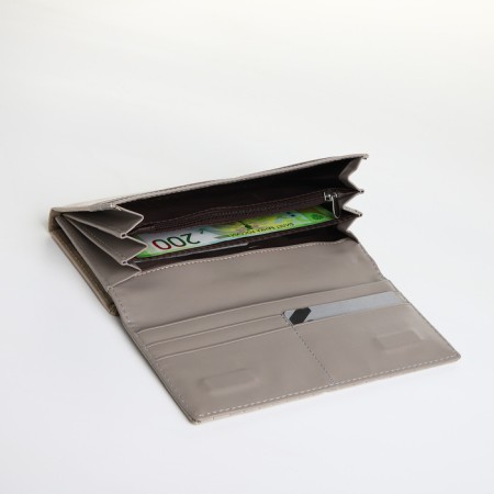 Women's wallet on magnet, gray color-4