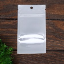 Pack Zip-Lock PP, white, with a solid window, flat, euro-slopes 9 x 16 cm