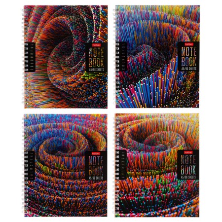 A notebook of 96 sheets in a cage on the crest "Colorful Line", cover Cardon, perforation for separation, block 65 g/m2, mix