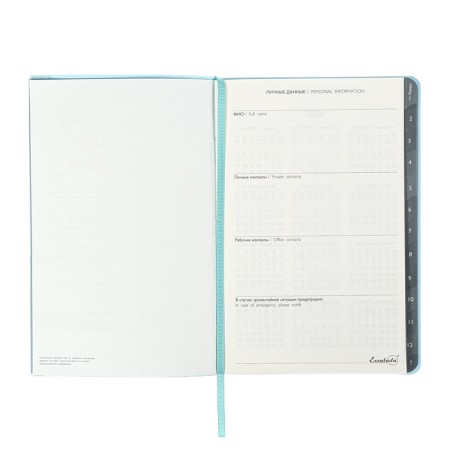 Weekly Datir 2025 Glick Region O leather A5 80l Escalada, BL TIS, KR BL 70 g/m², blue-6