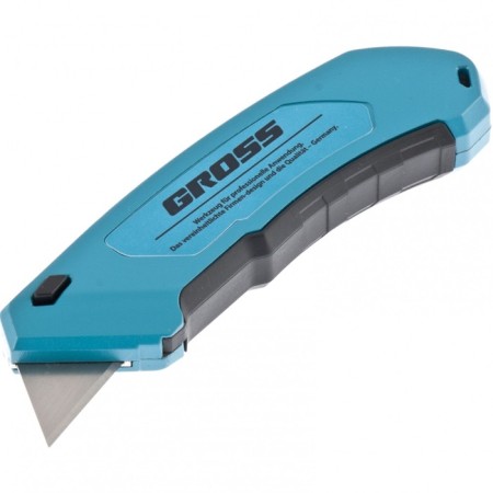 Wallpaper knife GROSS, 130 mm, alum. Corps, otv. Trapez. blade, 18 mm, 4 blades-1
