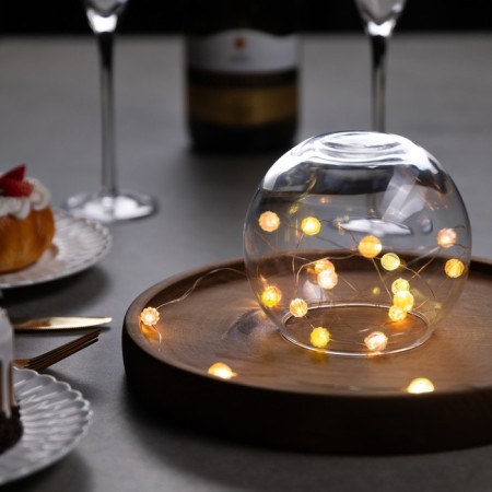 Rosa thread. "Balls", IP20, 2 m, N.S. LED (1608) -20-4.6V, AG13X3 (in the set), 3 dir, glow warm white-2