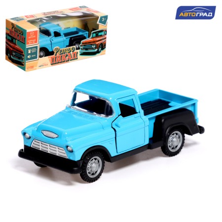 Metal “pickup” machine, inertia, 1:32, doors open, light and sound effects, blue color.