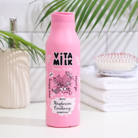 Hair shampoo, vitamilk, mousse, raspberries and cranberries, 400 ml