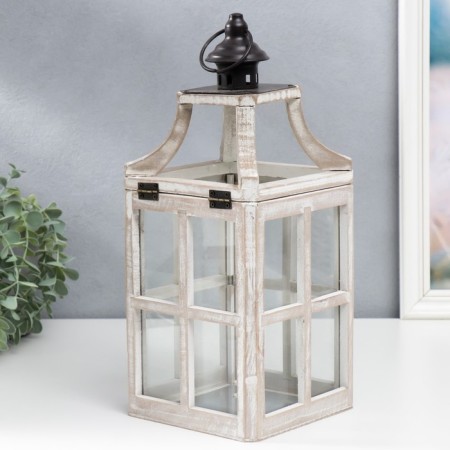 Climbing tree "Lantern - Veranda" White aged set 2 pcs 35x15x15, 53x20x20 cm-5