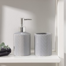A set of accessories for the bathroom “Minimal”, 2 items (a soap dispenser 350 ml, a glass of 350 ml), color gray color