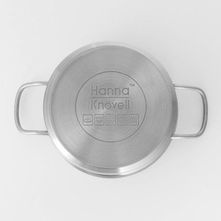 Hanna Knövell stainless steel pan with a lid, 2 l, d = 18 cm, h = 8 cm, wall thickness 0.6 mm, induction-9